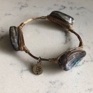 Iridescent Blue Gold Bourbon and Bowties Bracelet